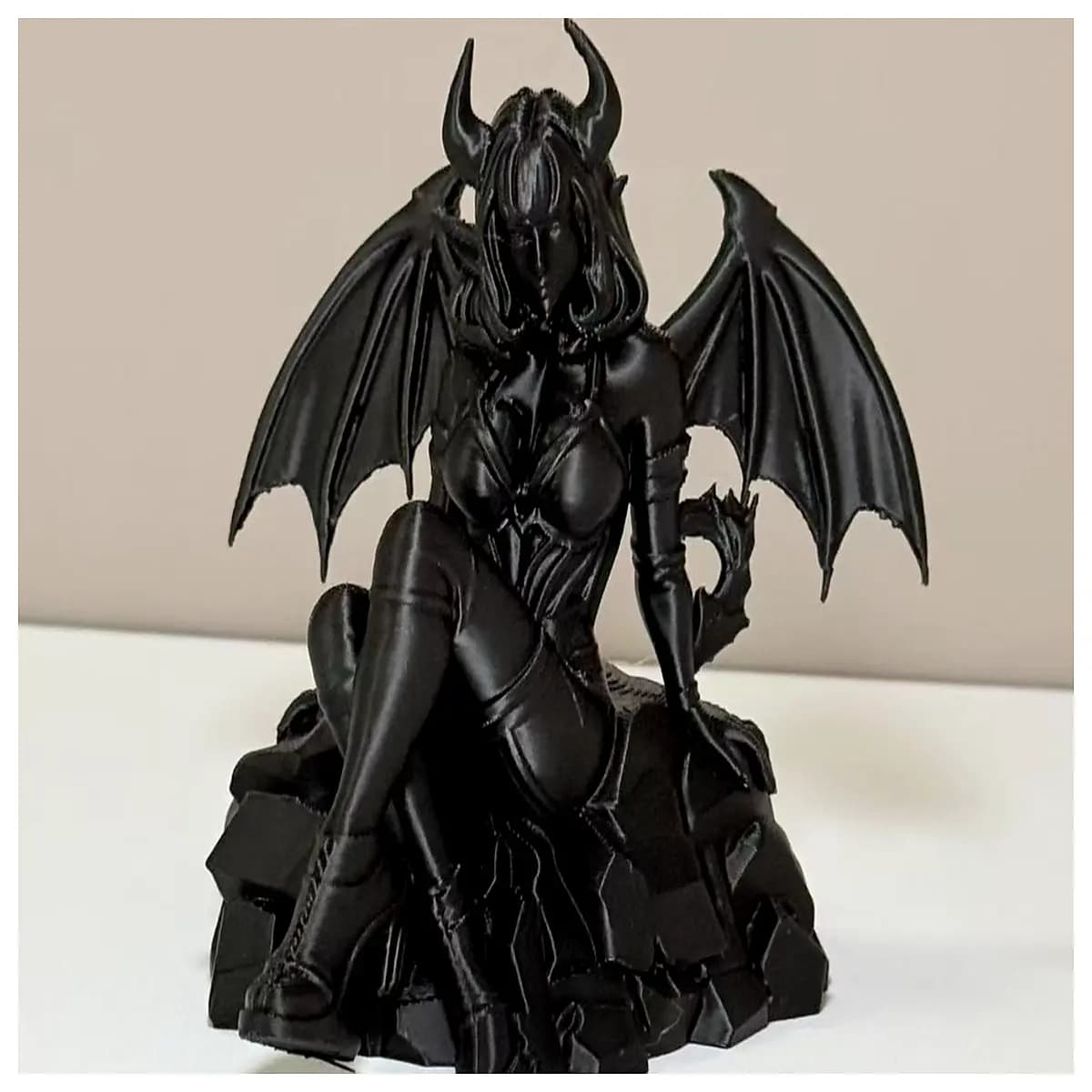 dark gothic succubus figurine anime statue room decor demon girl collectible piece for shelf desk aesthetic vibe