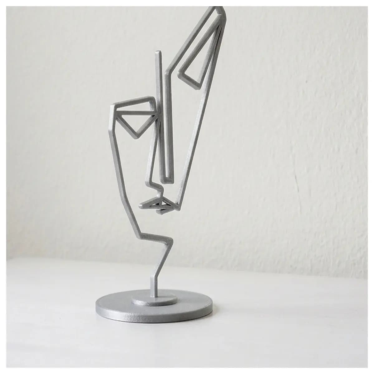 minimalist line art face sculpture modern abstract wall decor metal wire art home office aesthetic gift