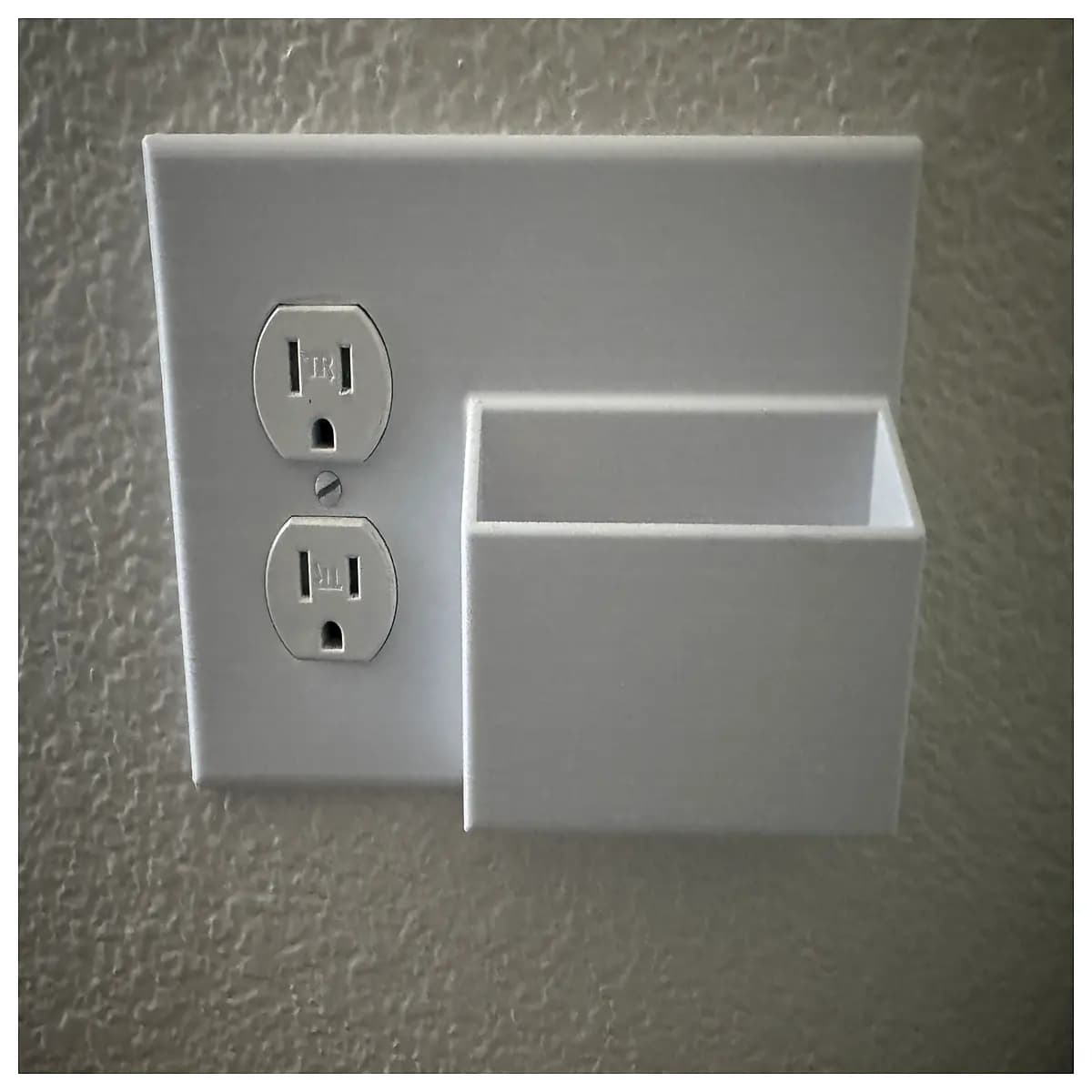 outlet cover with phone holder charging station wall mount decorative socket guard for desk organization cable management cover