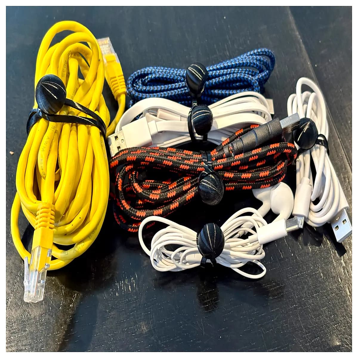 reusable cable ties duty wire ties for managing computer cords tv wires and ethernet cables bulk