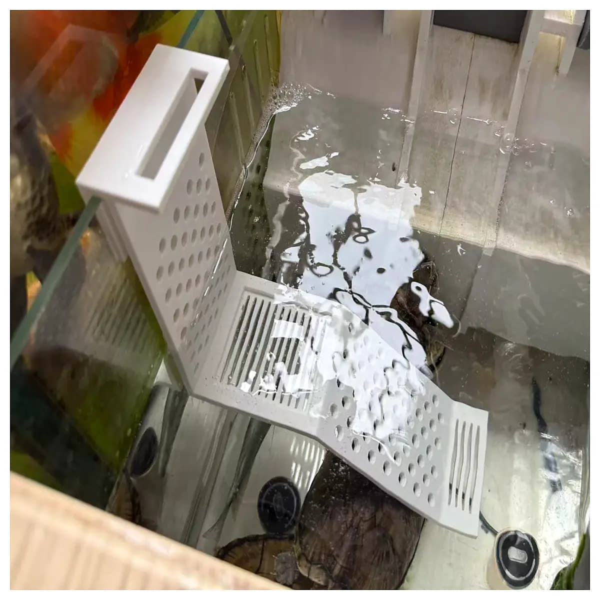 basking platform hanging anti escape ramp perch for aquatic pets reptile water tank accessories non slip