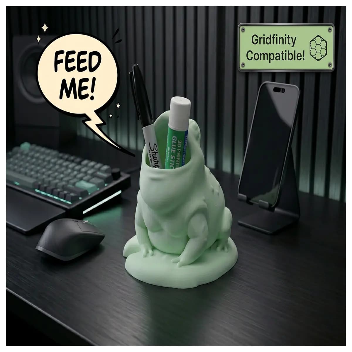 cute fat gridfinity desktop trash can organizer modular storage bin desk accessory