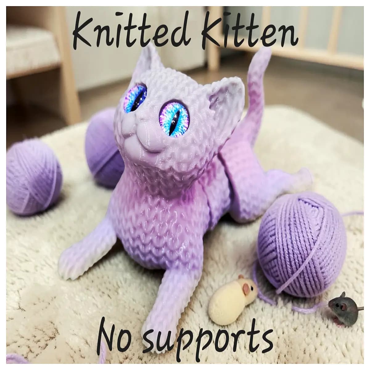 knitted cat amigurumi pattern glass eyes compatible crochet diy plush toy supplies