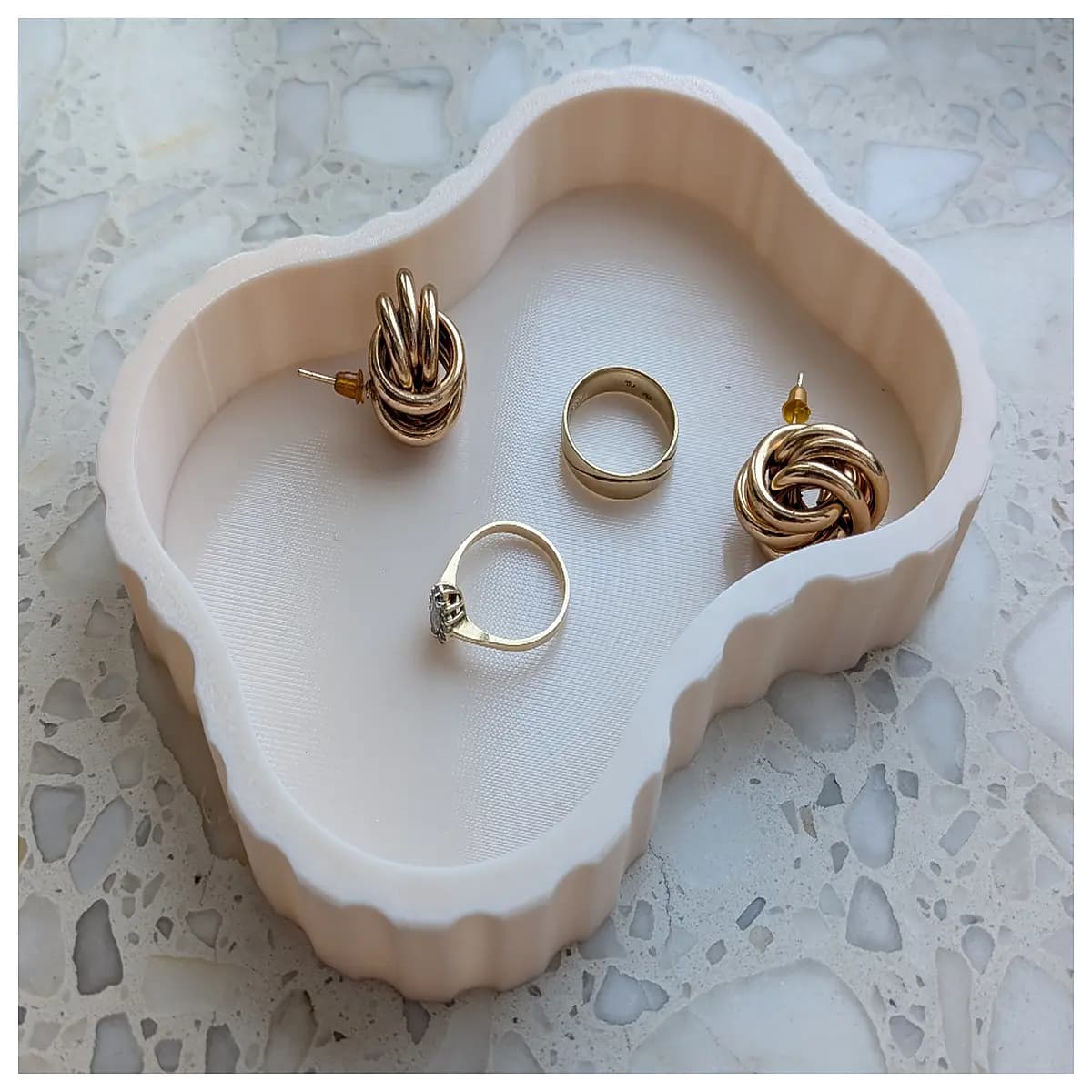 wavy tray for jewelry keys organization desk organizer small items storage wavy design holder
