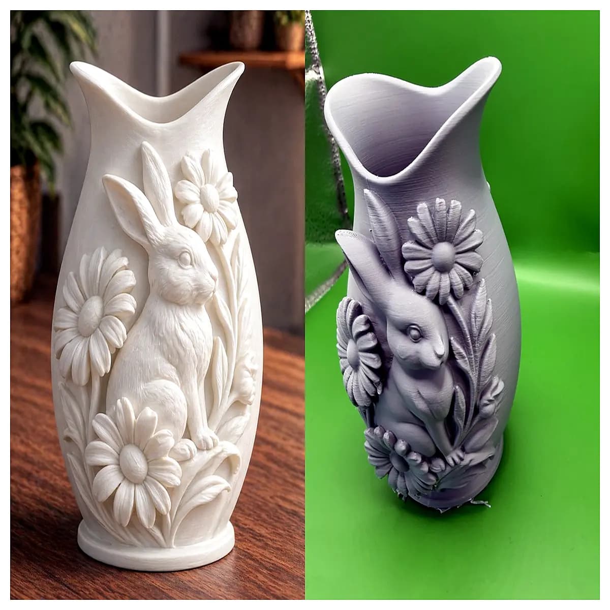 cute rabbit vase for daisies ceramic bunny flower pot home decor centerpiece spring garden gift whimsical animal planter