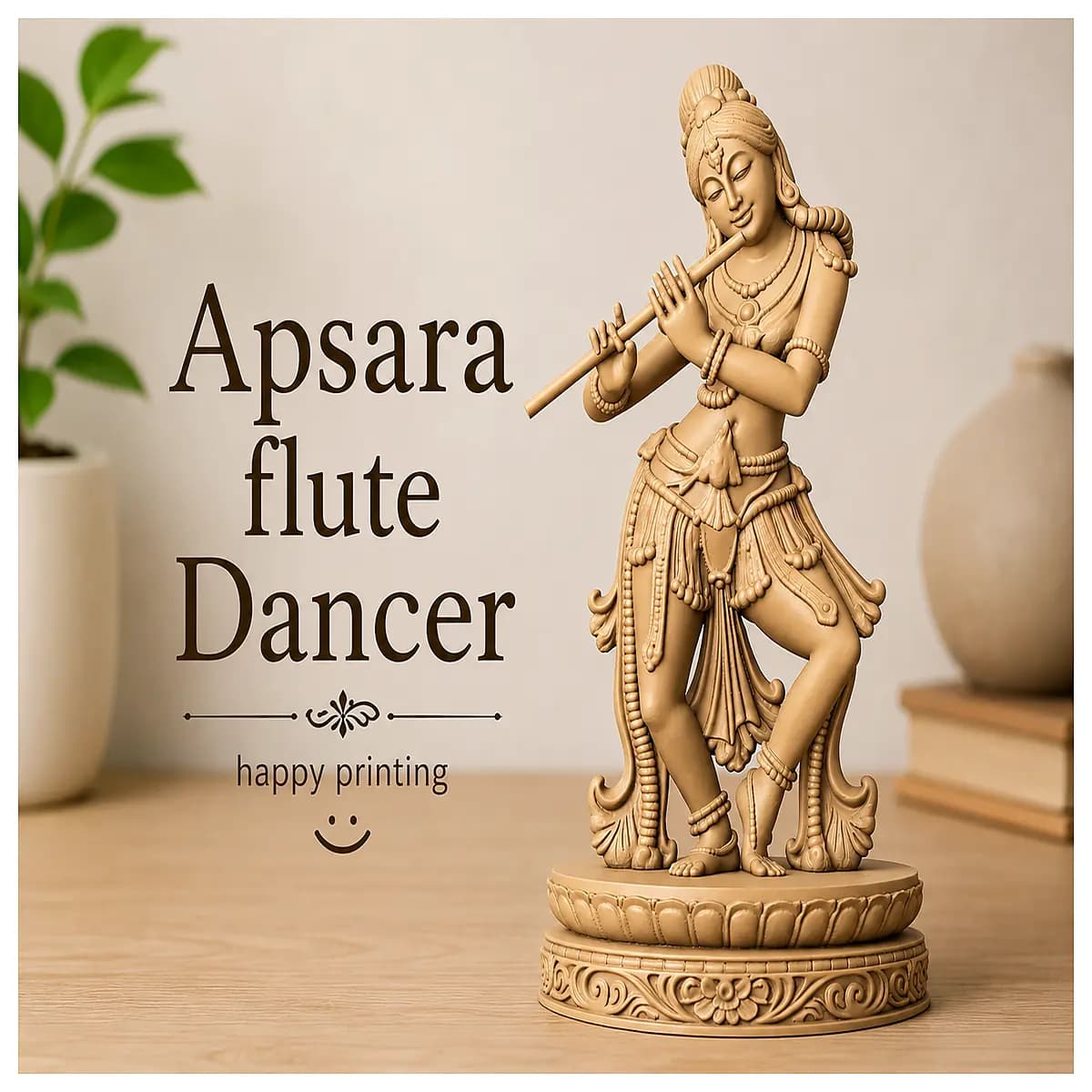 flying flute dancer sculpture printed resin art home decor fantasy figurine collectible statue