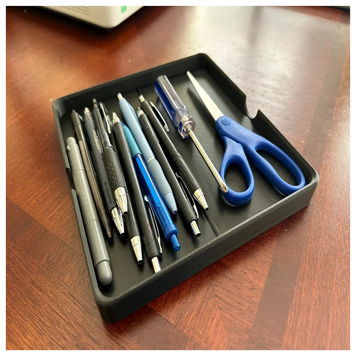 large plastic organizer tray for pens tools hardware screws bolts nuts storage bin desktop office supplies caddy