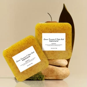 Lemon Turmeric & Kojic Acid Brightening Bar Soap 3.53oz - Paraben-Free Handcrafted Cold Process Soap for All Skin Types - Natural Ingredients for Face and Body Wash