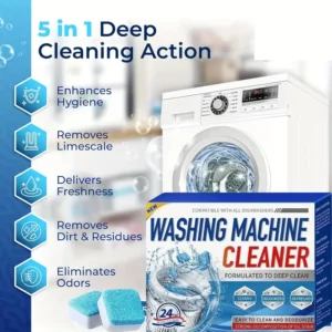 Washing Machine Cleaner Descaler, Washing Machine Cleaning Tablets, Uproot Clean Washing Machine Cleaner - Deep Cleaning Tablets for HE Front Loader & Top Load Washer, Clean Inside Drum And Laundry Tub Seal - 12 Month Supply