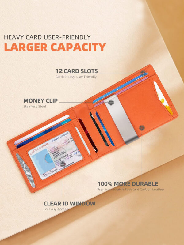 New Ultra-thin RFlD Anti-theft Men's Leather Wallet with 11 Card Slots and CoinLayer for Business Portable Storage Organizer,Father's Day Gift Fathersdaygift wallet
