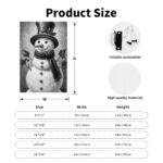 Hand-Painted Vintage Snowman Wall Art - Framed Canvas Winter with Distressed White Frame, Red Scarf & Holly Snowman, Easy-Hang Vertical/Horizontal Decor for Christmas, Valentine's, Easter - Antique-Inspired Hand-Painted Look