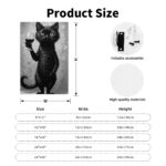 Abstract Black Cat Silhouette Creative Poster Print, Frameless Design, Premium Canvas Material, Perfect for Adorning Apartments, Dorms, Offices, or Any Space Needing Artistic Flair, Injecting Unique Charm into Minimalist Home Living.