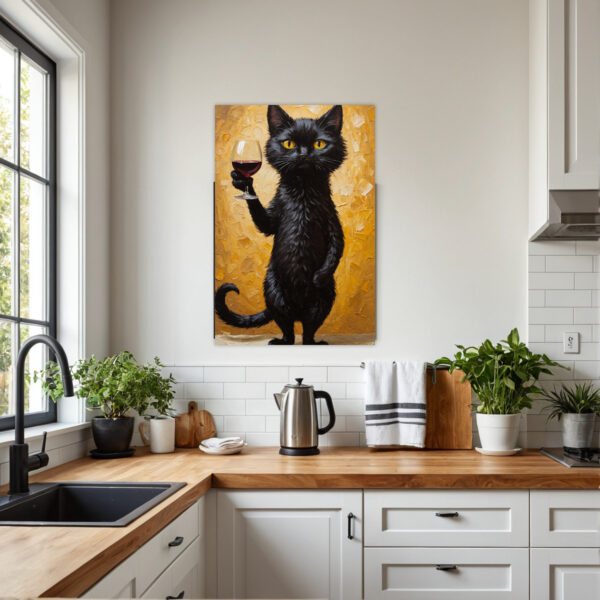 Abstract Black Cat Silhouette Creative Poster Print, Frameless Design, Premium Canvas Material, Perfect for Adorning Apartments, Dorms, Offices, or Any Space Needing Artistic Flair, Injecting Unique Charm into Minimalist Home Living.