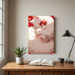 Tender White Cat Hugging Girl Canvas Print - Vertical Wall Art with Wrapped Frame, Advanced Giclee Printing Technology, Vibrant Colors & Fine Details, Heartwarming Cat & Painting for Nursery, Living Room, Bedroom, Office Decor - All-Season Home Gift