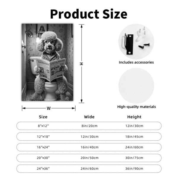 Goldendoodle Humorous Bathroom Wall Art Print, Beautifully Adorned with a Refined Solid Wood Frame, Bringing a Touch of Playful Charm to Your Powder Room, Modern Minimalist Pet Art, A Thoughtful Gift for Dog Parents, Infusing Your Home with Warmth and Character.