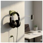 Minimalist Wall Mounted Headphone Holder Phone Stand Desk Clip Lazy Earbud Holder Hanging Earphone Rack
