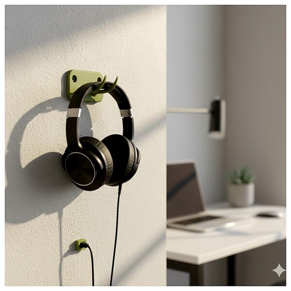 Minimalist Wall Mounted Headphone Holder Phone Stand Desk Clip Lazy Earbud Holder Hanging Earphone Rack