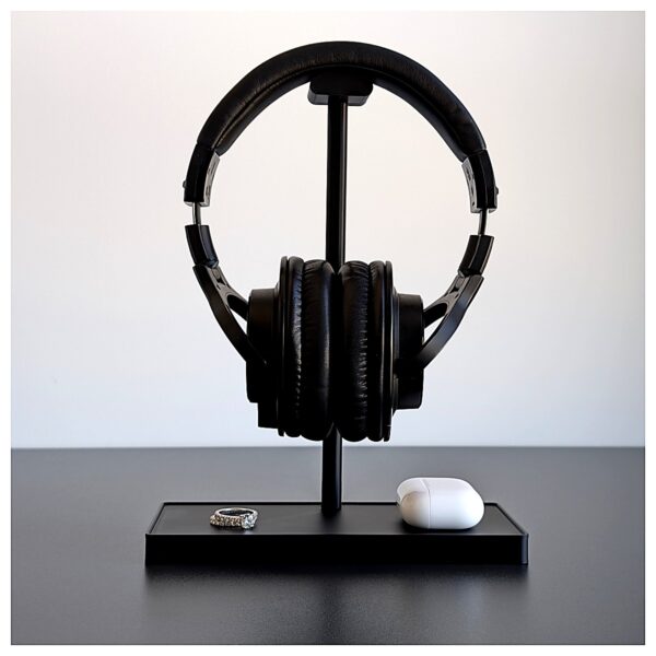 Minimalist Headphone Stand with Tray Desk Organizer Lazy Person Gadget Ear Protection Desktop Shelf Simple Design