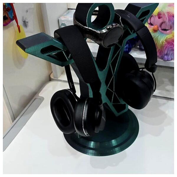 Headphone Holder Stand Earbuds Holder Desktop Mount Phone Headphone Support Adjustable Earphone Stand for Desk Noise Cancelling Headphones