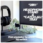 Headphone Holder Minimalist Design Stand with Tray Phone Stand Accessory Holder Bracket Support