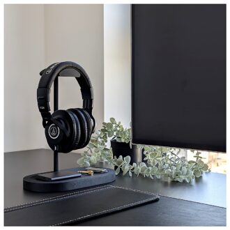 Headphone Holder Minimalist Design Stand with Tray Phone Stand Accessory Holder Bracket Support