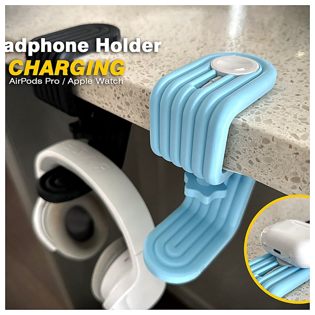 Headphone Holder Standard Wireless Charging Support 360 Rotation Portable Desk Organizer Accessory Smartphone Stand