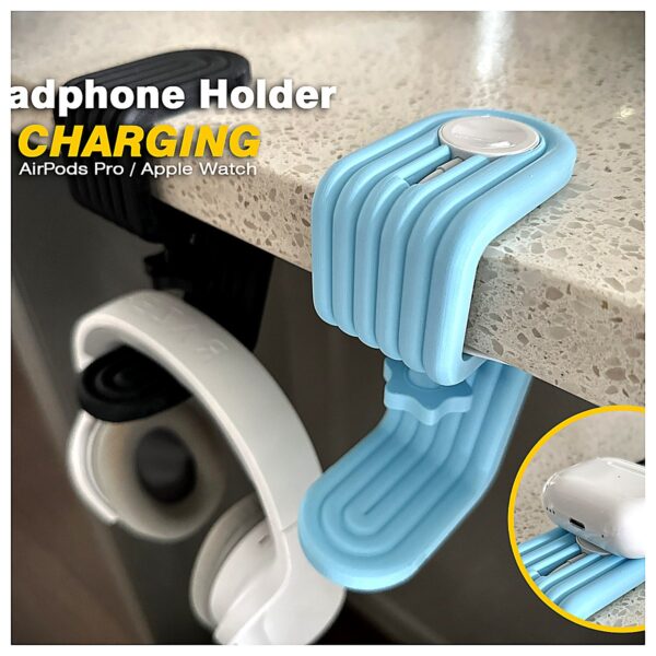 Headphone Holder Standard Wireless Charging Support 360 Rotation Portable Desk Organizer Accessory Smartphone Stand